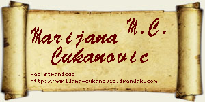 Marijana Čukanović vizit kartica